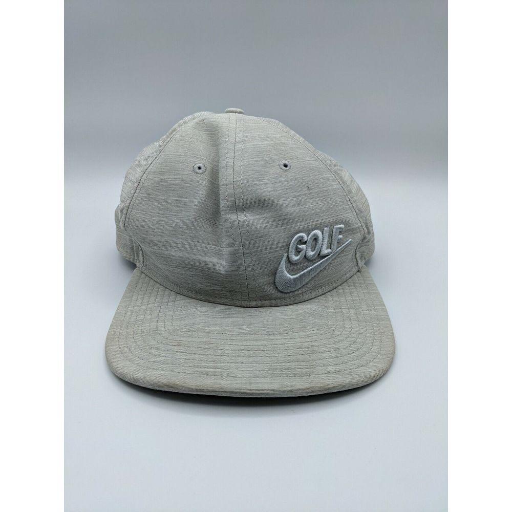 Nike Hat Pro Dri-Fit GOLF Cap Gray‎ Flat AREOBILL Adjustable Fit Leather Strap